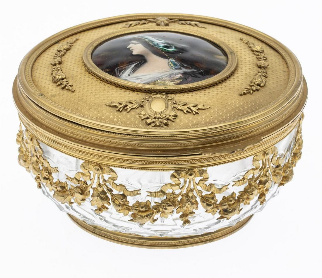 FRENCH GILT-METAL AND ENAMEL