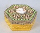 French gilt metal cameo and 'j