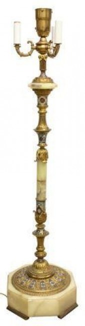 FRENCH GILT METAL CHAMPLEVE ON