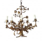 French gilt-metal chandelier w