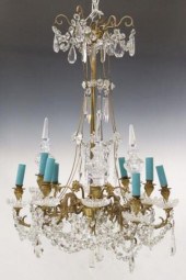 FRENCH GILT METAL & CRYSTAL NI