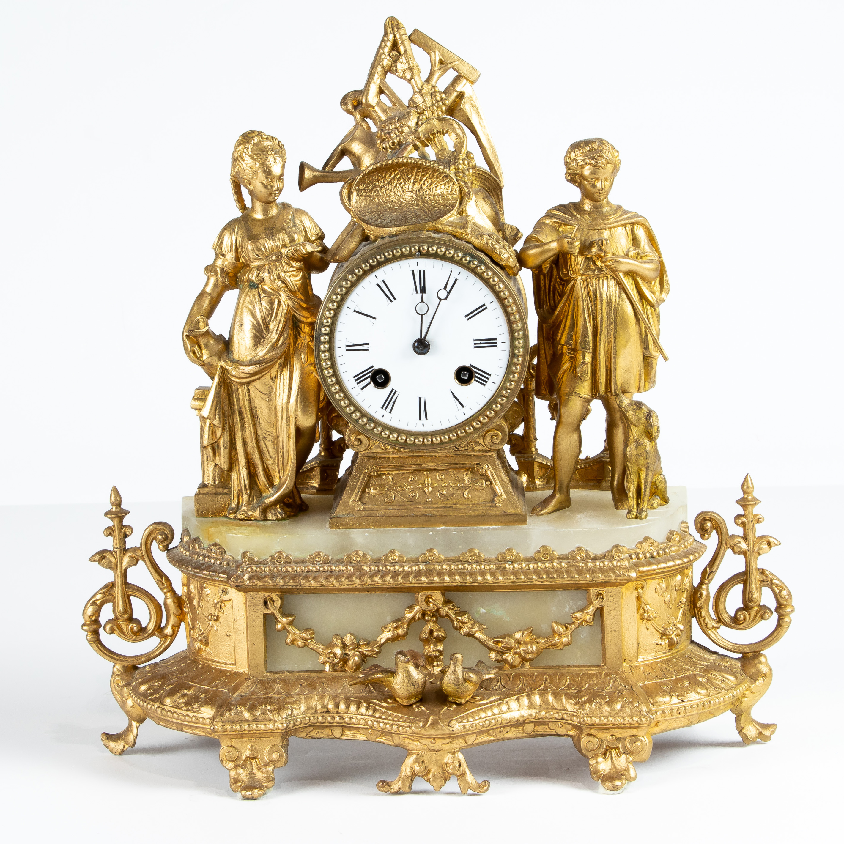 FRENCH GILT METAL FIGURAL AND