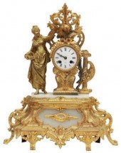 FRENCH GILT METAL FIGURAL MANT