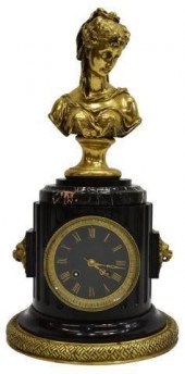 FRENCH GILT METAL FIGURAL MARB
