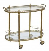FRENCH GILT METAL & GLASS TWO-