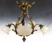 FRENCH GILT METAL & GLASS SIX-