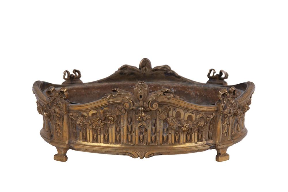 FRENCH GILT METAL JARDINIEREin