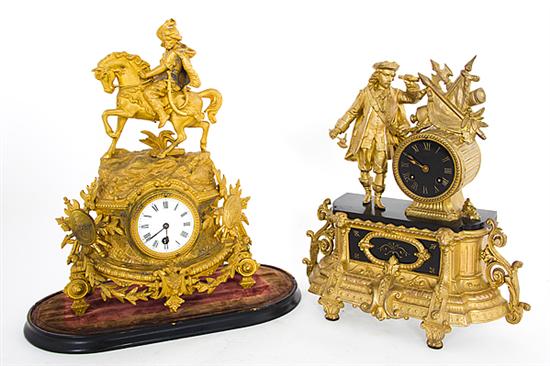 French gilt-metal mantel clocks