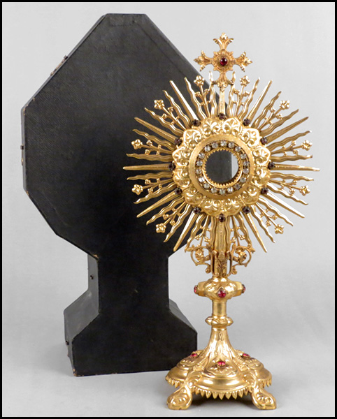 FRENCH GILT METAL MONSTRANCE.