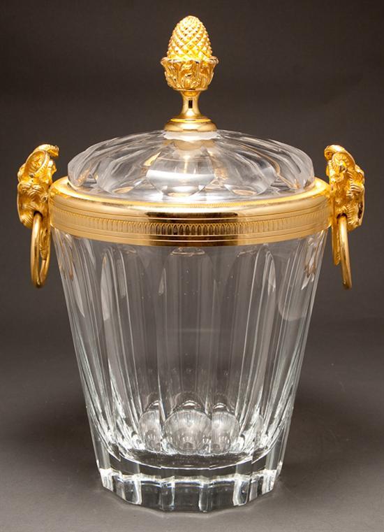 French gilt-metal mounted crystal