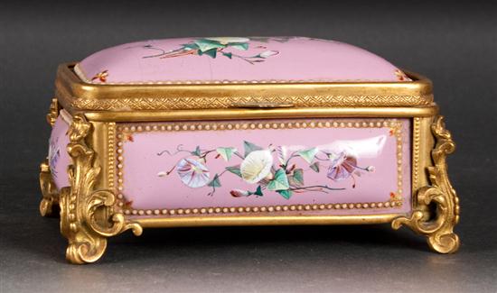French gilt-metal-mounted enamel