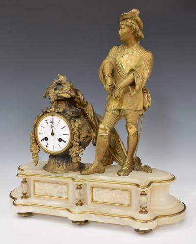 FRENCH GILT METAL & ONYX FIGURAL