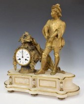FRENCH GILT METAL & ONYX FIGUR