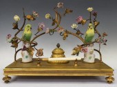 FRENCH GILT METAL & PORCELAIN