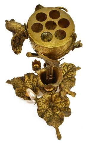 FRENCH GILT METAL SONGBIRD &