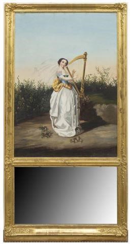 FRENCH GILT & PAINTED TRUMEAU