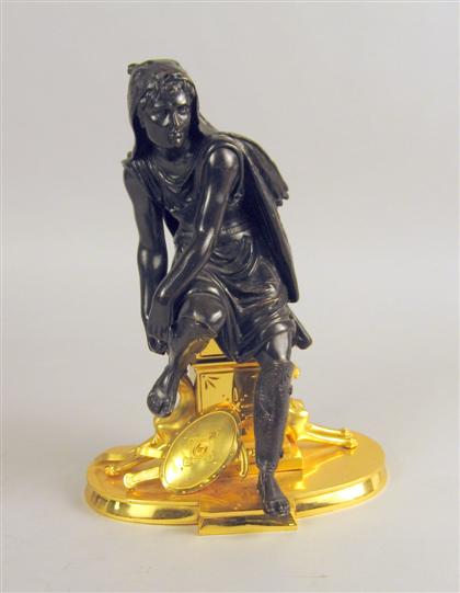 French gilt & patinated bronze