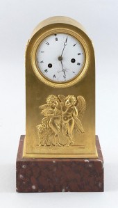 FRENCH GILT SHELF CLOCK EARLY