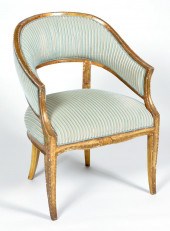 FRENCH GILT WOOD FRAMED TUB CH