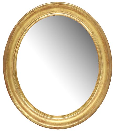 FRENCH GILTWOOD OVAL PICTURE