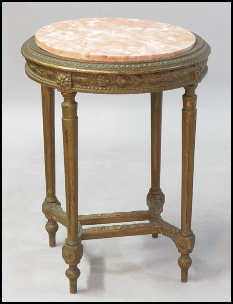 FRENCH GILTWOOD ROUND TABLE. With a