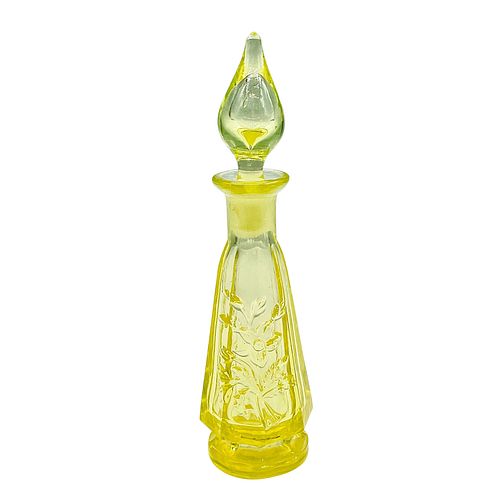 FRENCH GLASS FLORAL PERFUME BOTTLEA