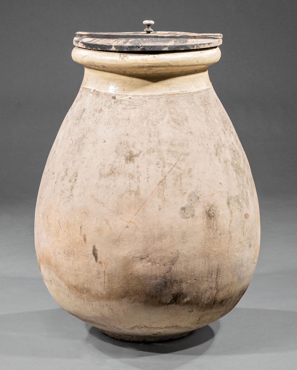 FRENCH GLAZED POTTERY OLIVE