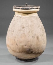FRENCH GLAZED POTTERY OLIVE JA