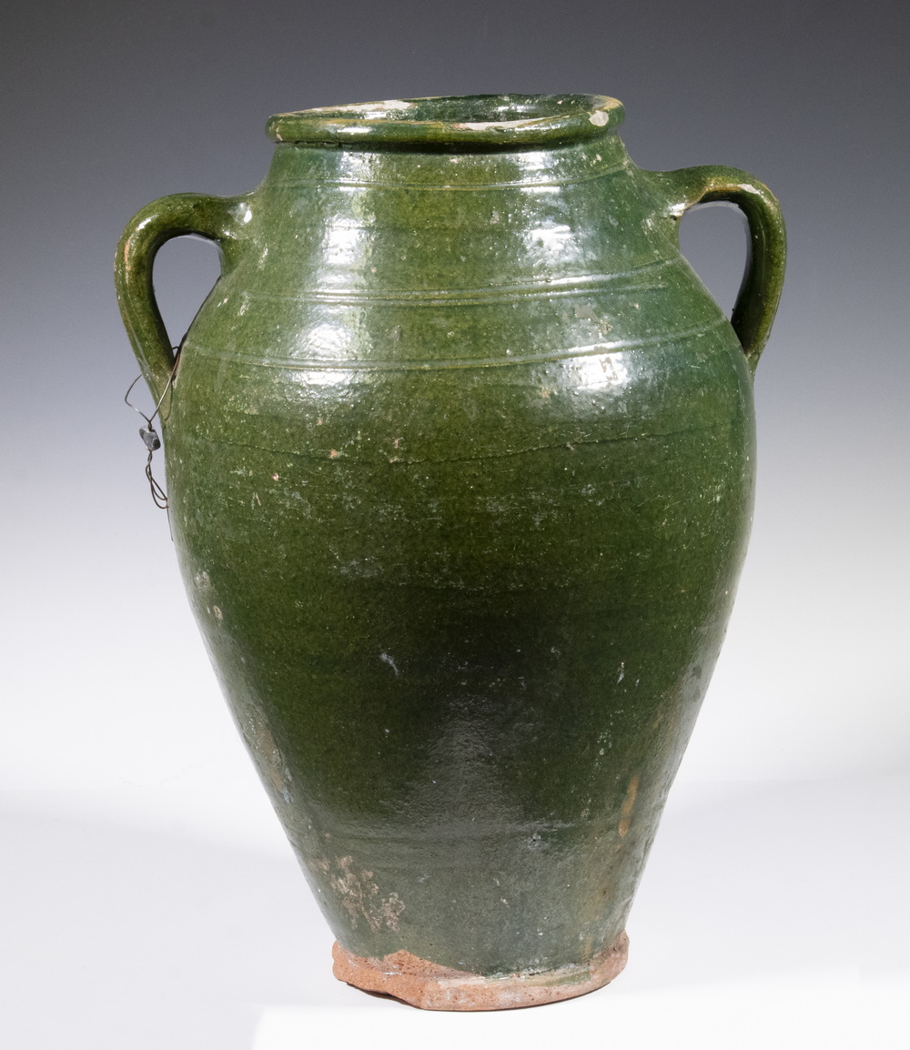 FRENCH GLAZED TERRA COTTA JAR