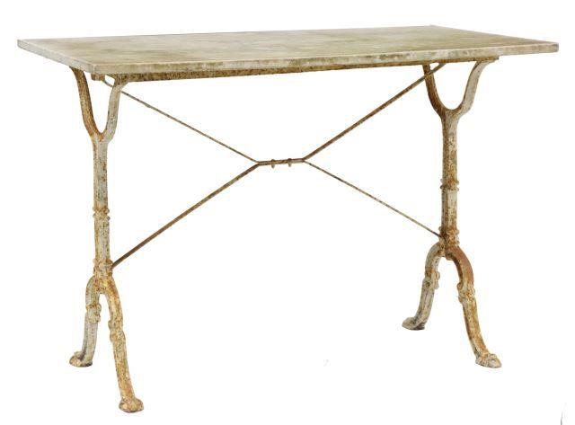 FRENCH GODIN MARBLE-TOP CAST IRON
