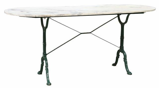 FRENCH GODIN MARBLE-TOP CAST IRON