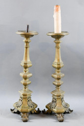 FRENCH GOTHIC BRONZE CANDLEHOL