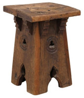 FRENCH GOTHIC CARVED OAK TABOR