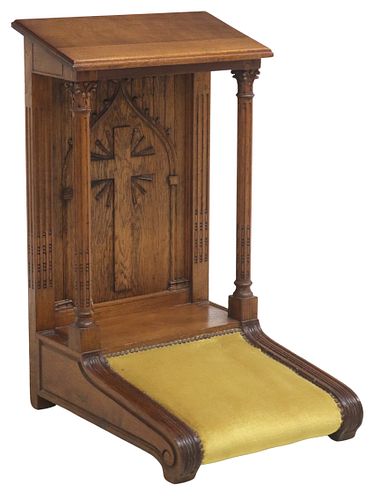 FRENCH GOTHIC REVIVAL CARVED OAK