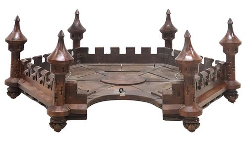 FRENCH GOTHIC REVIVAL CARVED OAK