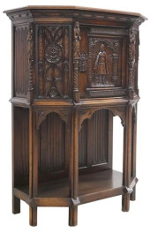 FRENCH GOTHIC REVIVAL CARVED O