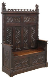 FRENCH GOTHIC REVIVAL CARVED O