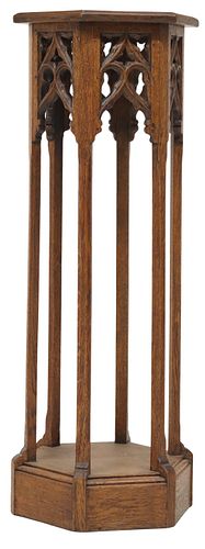 FRENCH GOTHIC REVIVAL CARVED OAK