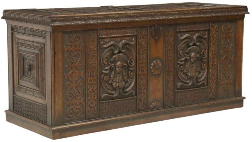 FRENCH GOTHIC REVIVAL CARVED OAK
