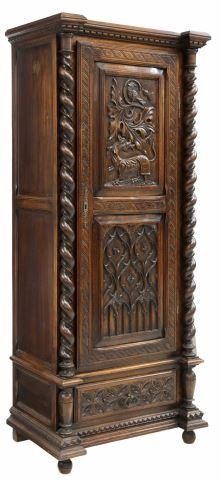 FRENCH GOTHIC REVIVAL CARVED OAK