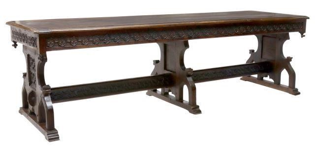 FRENCH GOTHIC REVIVAL CARVED OAK