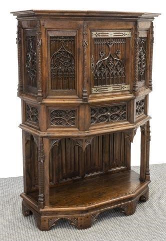 FRENCH GOTHIC REVIVAL CARVED OAK