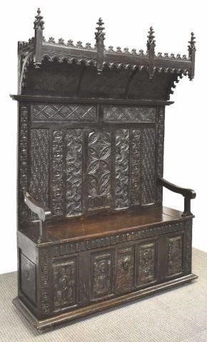 FRENCH GOTHIC REVIVAL EBONIZED HALL