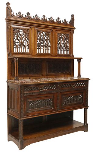 FRENCH GOTHIC REVIVAL MARBLE-TOP