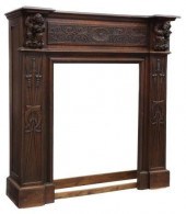 FRENCH GOTHIC REVIVAL OAK FIRE