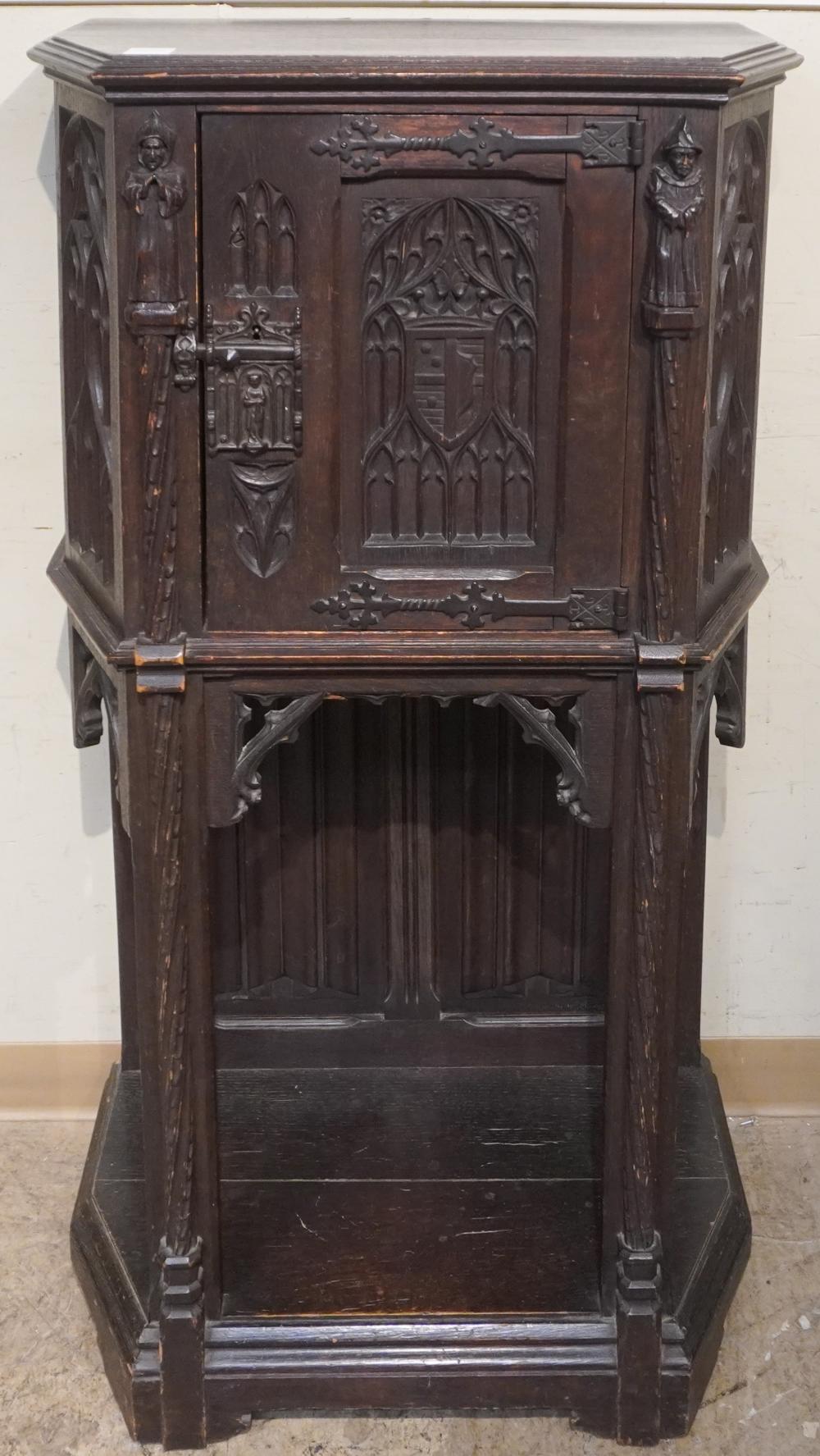 FRENCH GOTHIC REVIVAL OAK SIDE