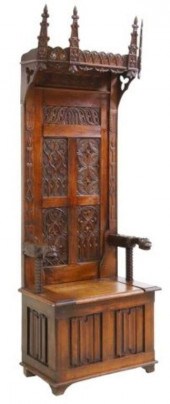 FRENCH GOTHIC REVIVAL OAK THRO