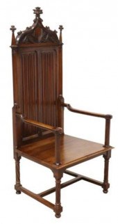 FRENCH GOTHIC REVIVAL WALNUT H