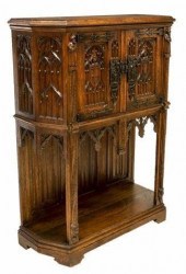FRENCH GOTHIC STYLE OAK CABINE