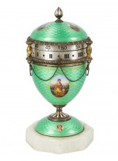 FRENCH GREEN ENAMEL GUILLOCHE